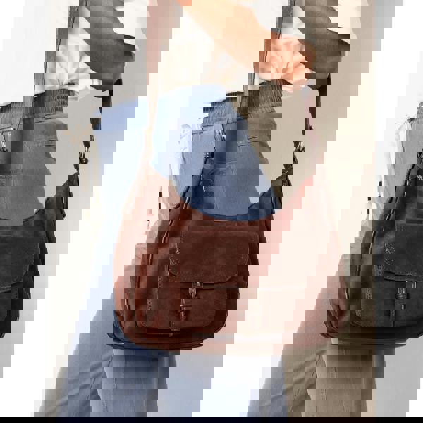 Blue Vanilla Suedette Adjustable Shoulder Bag