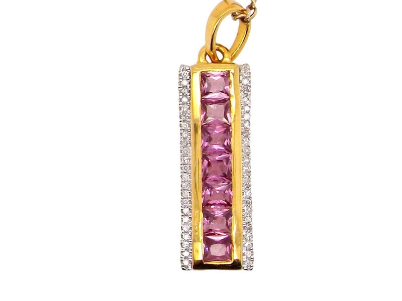 Vintage Tom A pink tourmaline and diamond pendant