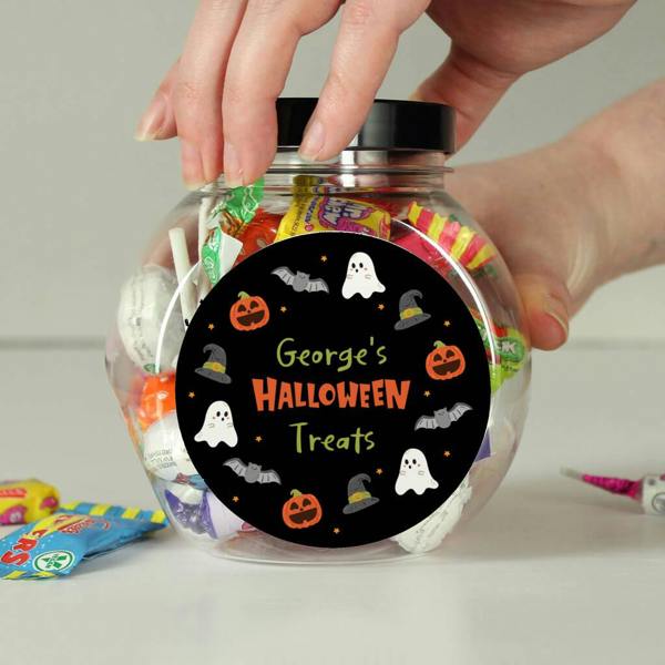 Personalised Halloween Sweets Jar - alternative angle