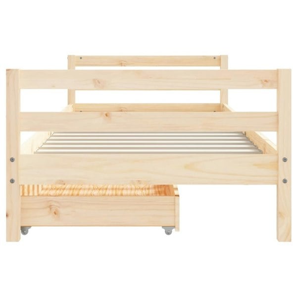 Berkfield Kids Bed Frame with Drawers 80x200 cm Solid Wood Pine