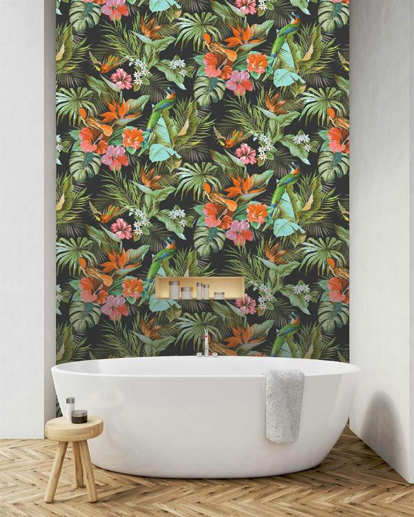 Paradise Birds Black Wallpaper 539059 - Rs image 4