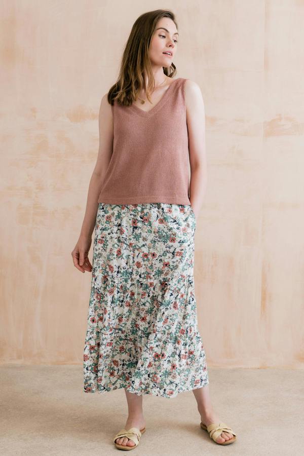 Lily & Me Ginnie Knit V-Neck Vest Soft Pink