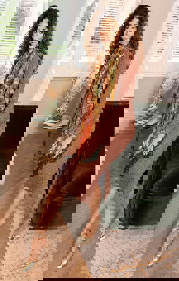 Alie Street London Noelle Rib Knit Jumper Dress - Chocolate