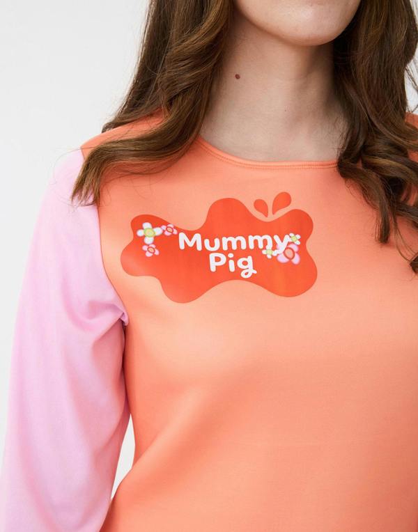Vanilla Underground Peppa Pig Womens Pink Mummy Pig 2 Piece Costume