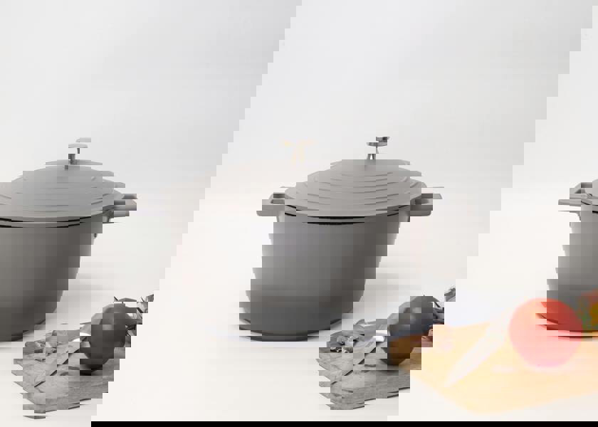 MasterClass 3pc Cookware Set of Grey Ombre Non-Stick Cast Aluminium Casserole Dishes, 20cm/2.5L, 28cm/4L and 28cm/5L - Gift Boxed