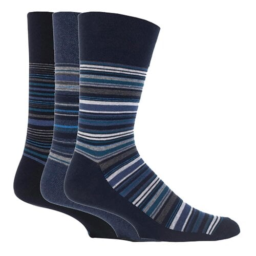Gentle Grip 3 Pairs Mens Cotton Rich Everyday Socks Soft Top Flat Seam Comfort Socks - 6-11 UK - MGG49