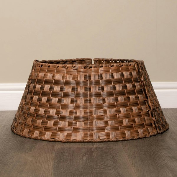 Samuel Alexander 40/58cm Samuel Alexander Medium KD Plastic Wicker Rattan Woven Christmas Tree Skirt in Brown