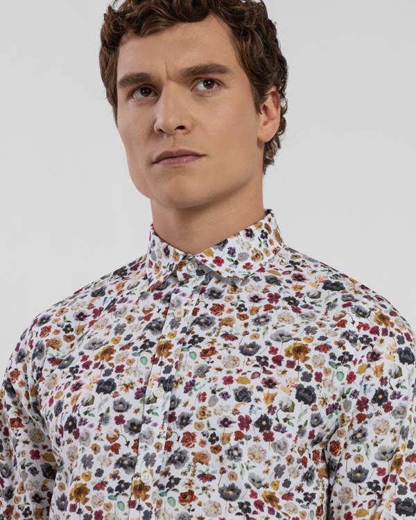 Steel & Jelly Limited Edition White Multi Floral Slim Fit Shirt