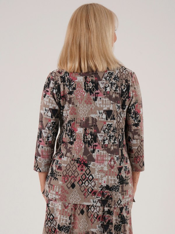 TIGI-Wear Tiled Print Square Neck Top