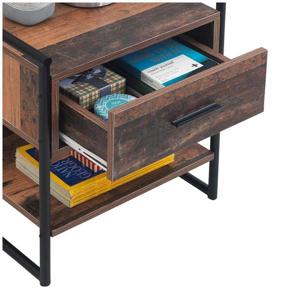 Timber Art Design Abbey Bedside Cabinet Bedroom Furniture Nightstand Table 1 Drawer Rustic Urban