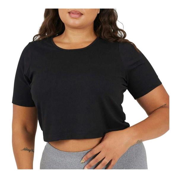 Brave Soul Womens/Ladies Plain Plus Crop T-Shirt - Black - 