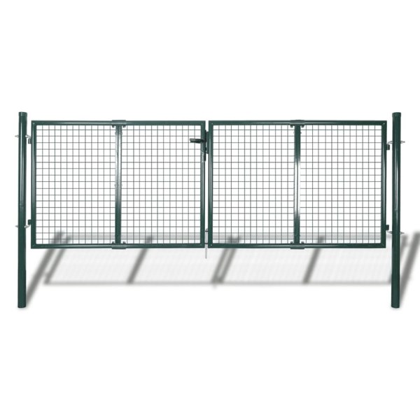 Berkfield Fence Gate Steel 306x175 cm Green