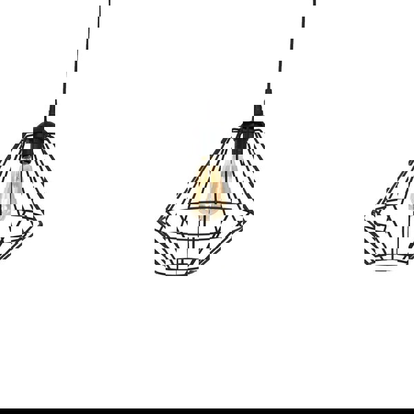 Milagro Colin Black Pendant Lamp 1XE27 Hand Made Matt Black Cage Style Lamps Creating Industrial Chic