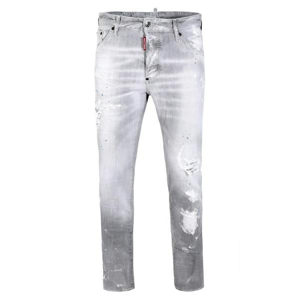 Dsquared Multi Paint Abstract Jeans   in  Grey