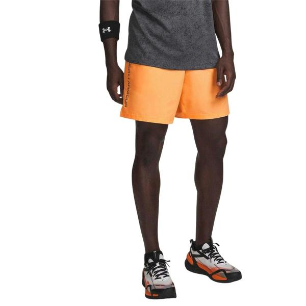 Under Armour Mens Vertical Logo Regular Shorts - Orange - 