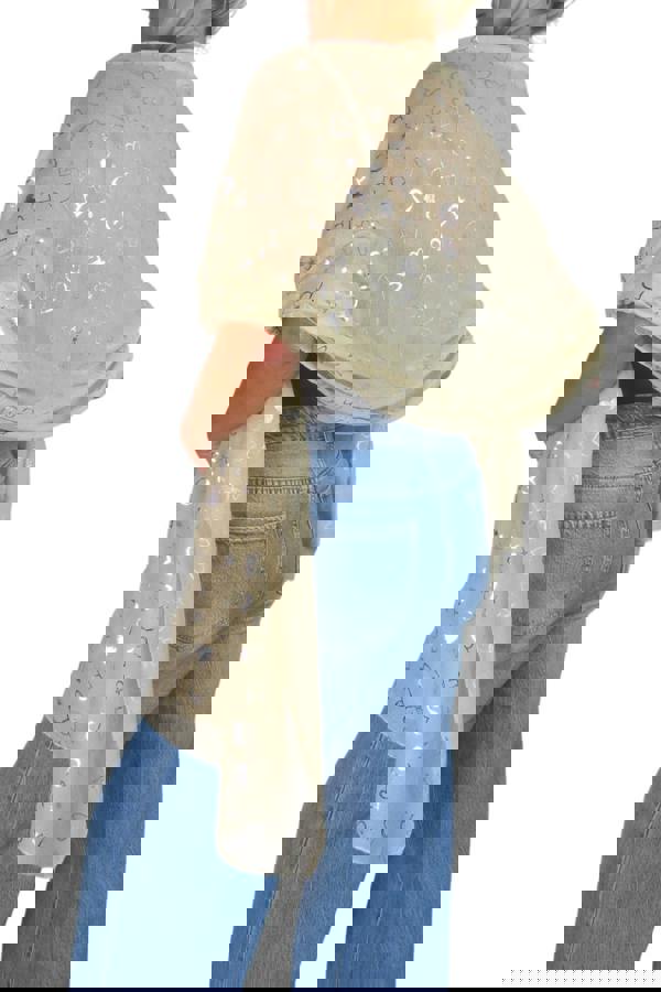 Paulo Due Silver Hearts Lightweight Cotton Scarf