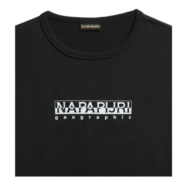 Napapijri Boys Box Logo Cotton T-Shirt - Black - 