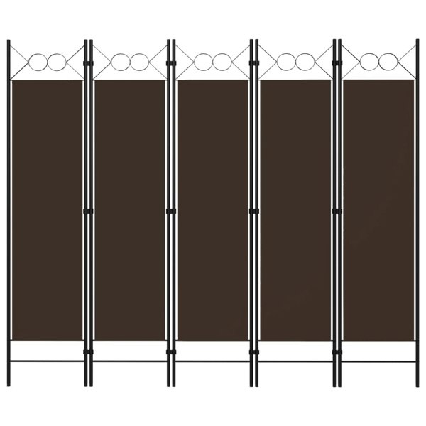 Berkfield 5-Panel Room Divider Brown 200x180 cm