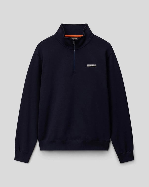 Napapijri Small Box Mens Half Zip Sweatshirt - Blue Marine 176