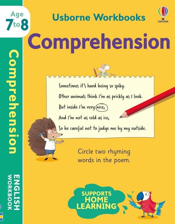 Usborne Workbooks 4 Books Collection Set Ages 7-8 (Multiplying, Dividing, Telling the Time, Comprehension)