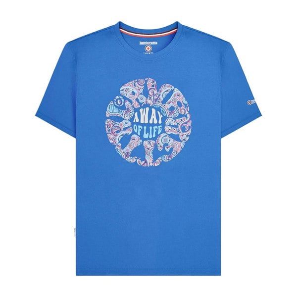 Lambretta Mens SS24 Paisley Roundel T-Shirt - Dark Blue
