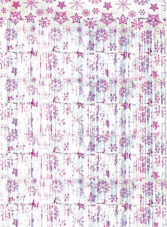 Cheetah Shimmer christmas Tinsel Curtain, 2.5M x 1M Pink