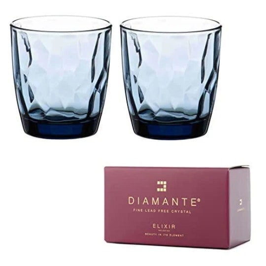 Diamante All Rounder Coloured Tumblers ‘Mosaic Blue Lilac’ – Set of 2