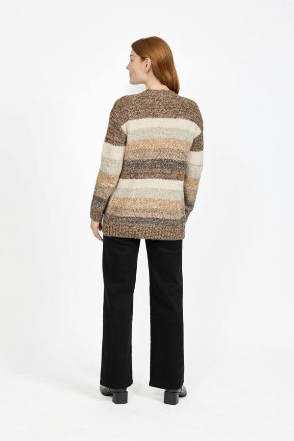 Mudflower Cable-Knit Stripe Cardigan