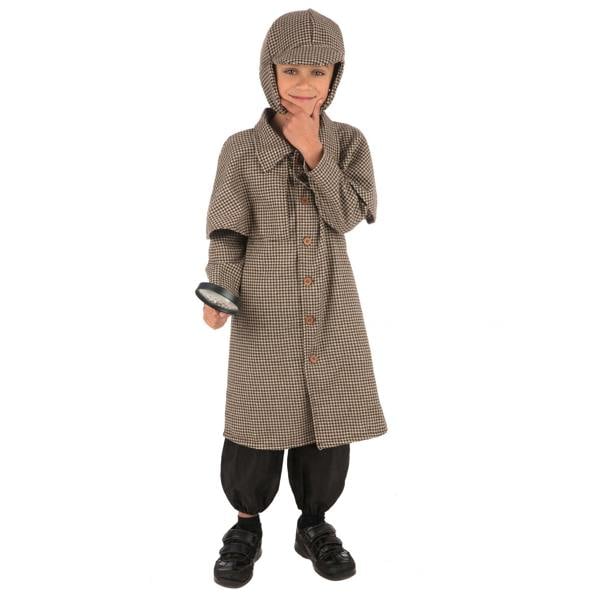 Bristol Novelty Boys Long Detective Coat Costume - Brown - 