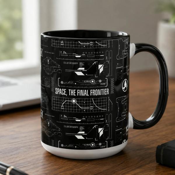 Widdop & Co Star Trek Tech Black and White 444ml Mug The Final Frontier Design