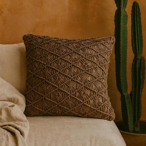 Wyld Haus Amalfi Set of 2 Hand Woven Coffee Cushion Covers