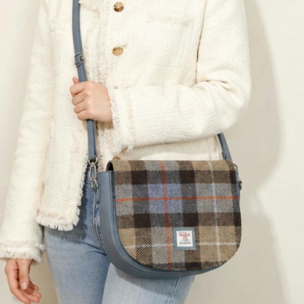 Love EMVY Harris Tweed Tartan Saddle Crossbody Bag