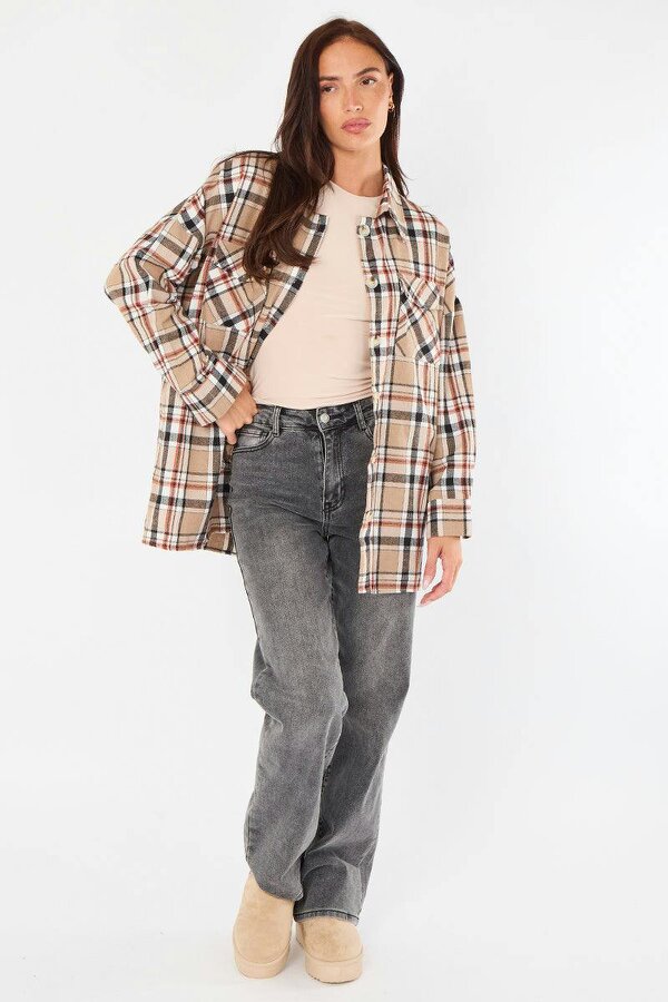 Elaina Fashion Oversized Checkered Shirt