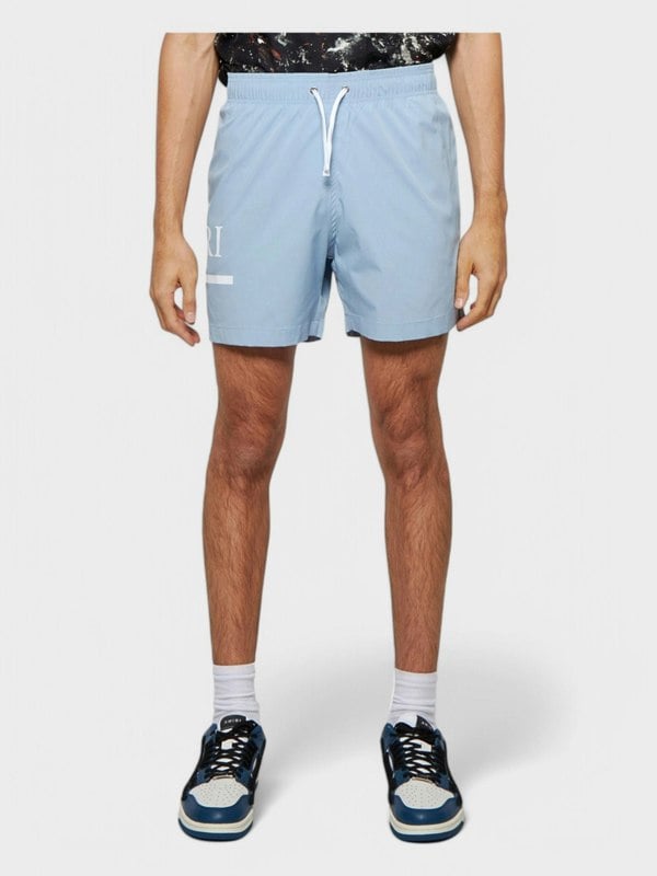 Amiri Ma Bar Logo Swimtrunk Dusty Blue - Supplied FashionAmiri
