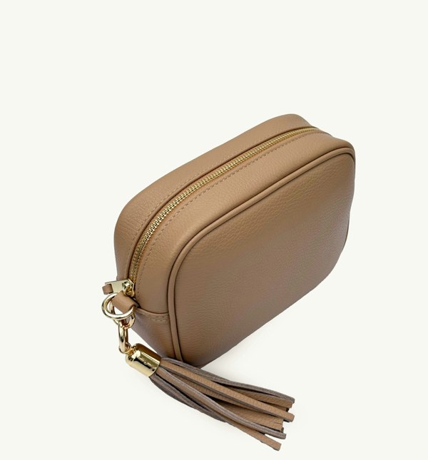 Apatchy London The Tassel Sand Leather Crossbody Bag