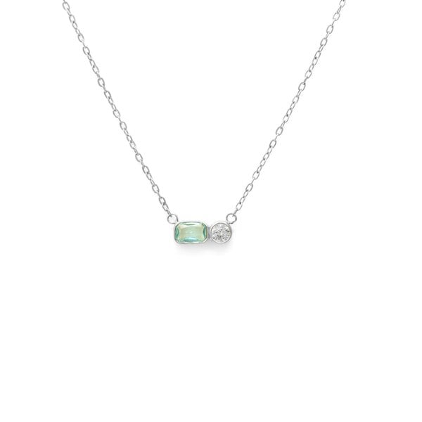Say It With March Aquamarine Birthstone Necklace - Silver Plated
