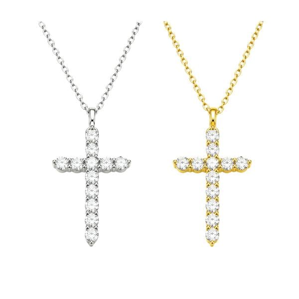 Serafina Grace Necklace - 925 Sterling Silver 5A CZ Cross Pendant Necklace