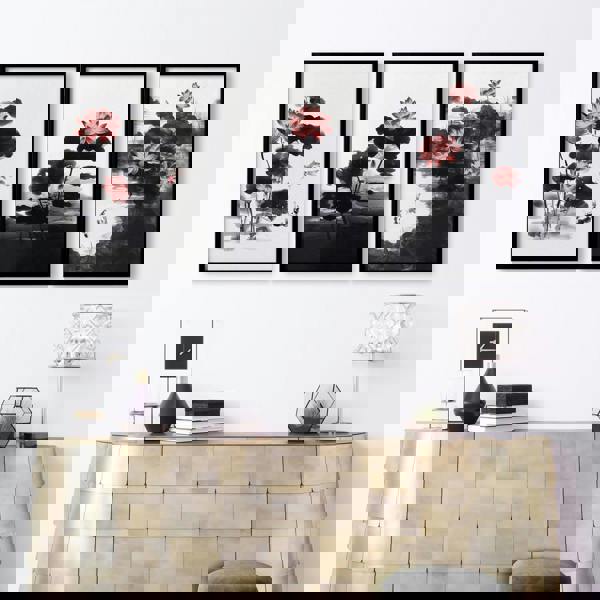 Living Room Canvas | Set of 3 Asian Inspired Wall art Prints