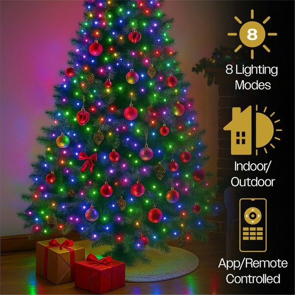 Scotts of Stow Xmas Haus Mini Cluster Light Smart RGB 10m Silver Wire  Hello Fairy App Control and Handheld Remote Control
