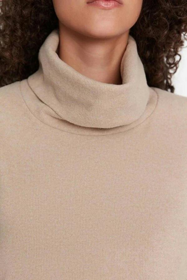 WOVCOR Turtleneck Long Sleeve Knit Mini Dress