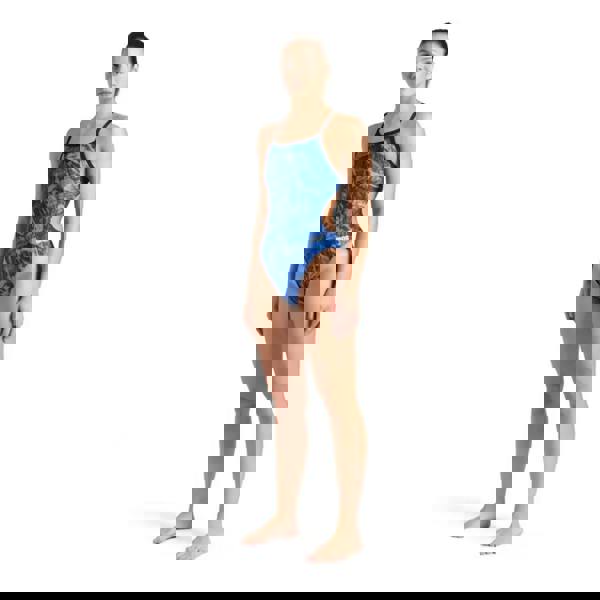 Arena Crackle Challenge black team royal one-piece swimsuit