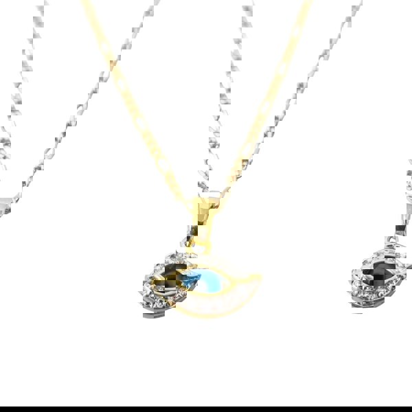 18ct Gold Plated Evil Eye Pendant Necklace