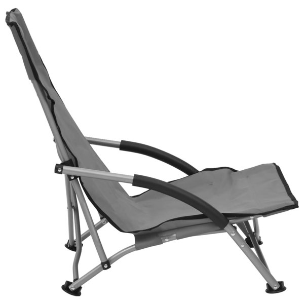 Berkfield Folding Beach Chairs 2 pcs Grey Fabric