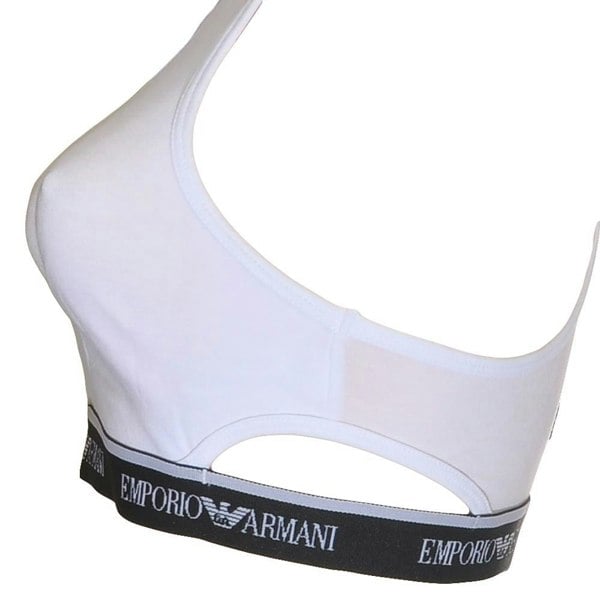 Emporio Armani Visibility Stretch Cotton Bralette, White