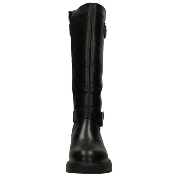 Spot On Ladies Spot On Chunky Heel Calf Boots with Buckle Straps F51204