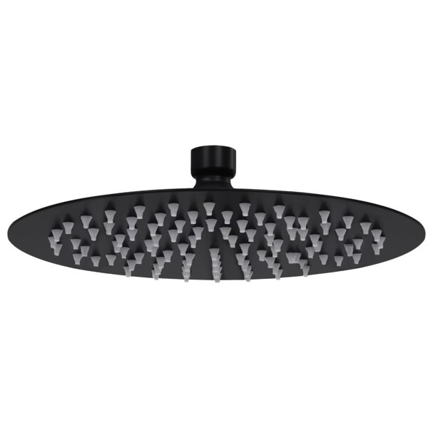 Berkfield Rain Shower Head Stainless Steel 20 cm Round Black