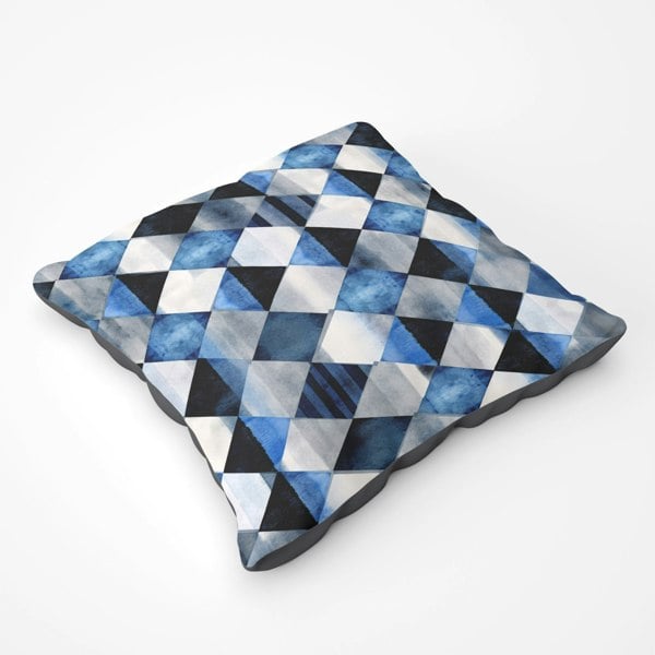 Warren Reed Square Checkered Pattern Floor Cushion