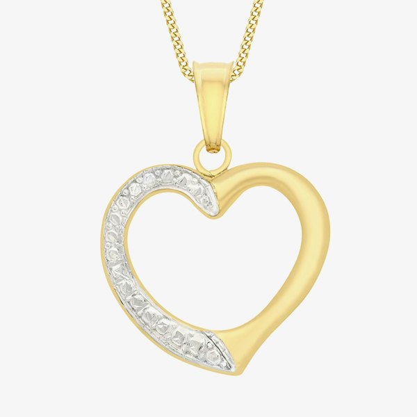 T. H. Baker 9ct Two Colour Gold Open Heart Pendant 2.62.8629