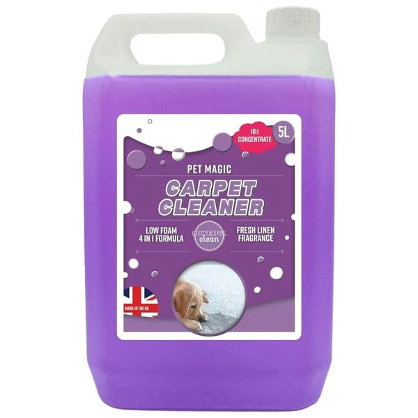 1 x 5 Litre Pet Carpet Cleaning Shampoo Solution Tough On Dog Stains Removes Odour