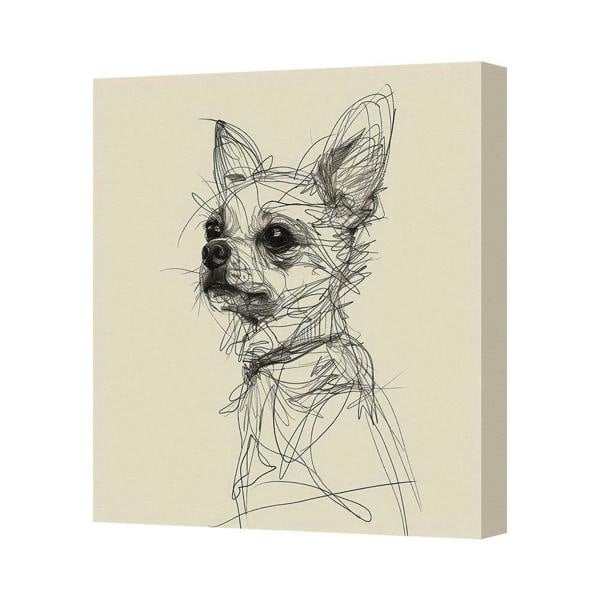 Benjamin Tate Design Contemporary Sketch Dog Canvas Art Print Deep Wood Frame United Kingdom